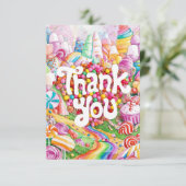 Betoverde Schattigee Candyland bedankkaart (Staand voorkant)