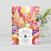 Betoverde Schattigee Candyland Verjaardag Kaart (Staand voorkant)