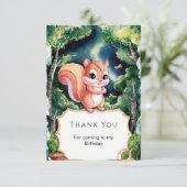 Betoverde Schattigee Eekhoorn Verjaardag Bedankkaart (Staand voorkant)