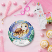 Betoverde Schattigee Kinderen Turtle Verjaardag Papieren Bordje (Feest)