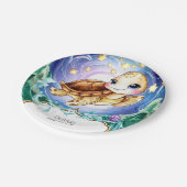 Betoverde Schattigee Kinderen Turtle Verjaardag Papieren Bordje (Gekanteld)