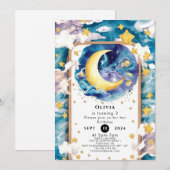 Betoverde Schattigee Maan Verjaardag Kaart (Voorkant / Achterkant)