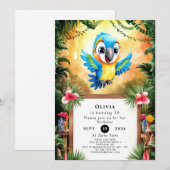 Betoverde Schattigee papegaai Verjaardag Kaart (Voorkant / Achterkant)