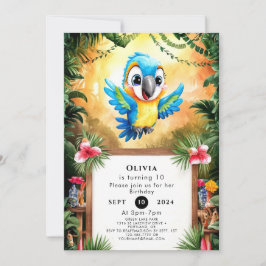 Betoverde Schattigee papegaai Verjaardag Kaart