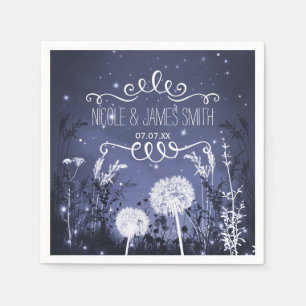 Betoverde schemerlucht sterren & bladermotiv trouw servet