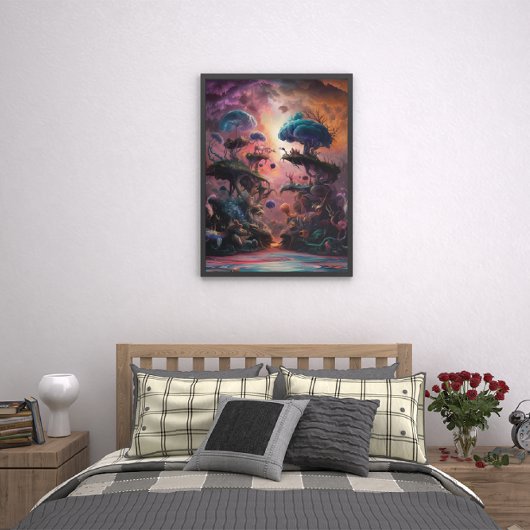 Betoverde schimmels dansen op water poster