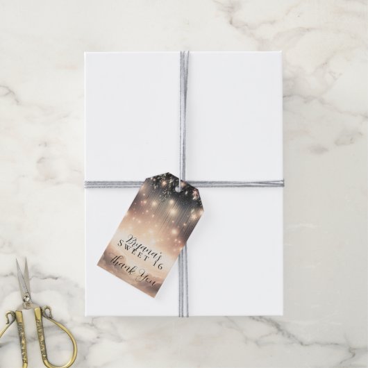 Betoverde Sky Tree Glow Sterren & Wolken Cadeaulabel (Met Touw)