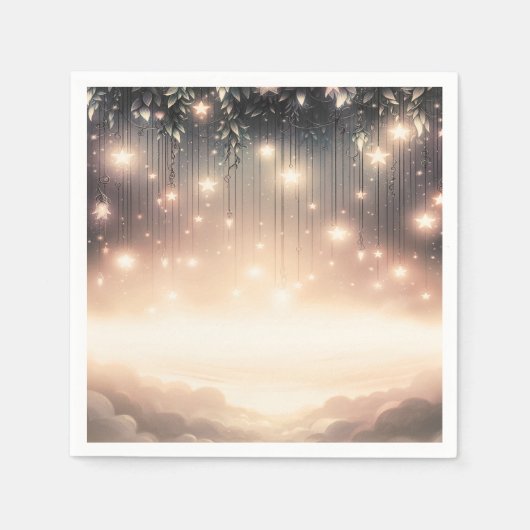 Betoverde Sky Tree Glow Sterren & Wolken Servet (Voorkant)