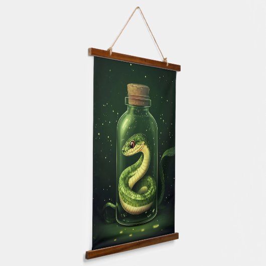 Betoverde slang in een glazen pot hangend wandkleed (Gebogen)