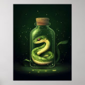 Betoverde slang in een glazen pot poster (Voorkant)