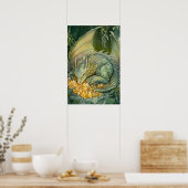 Betoverde slapende draak kristallen poster (Keuken)