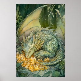 Betoverde slapende draak kristallen poster