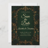 Betoverde Smaragd Herfst Luxe Trouwdag Save The Date (Voorkant)