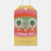 Betoverde Smaragden Hete Luchtballon Kids Verjaard Cadeaulabel (Voorkant)