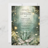 Betoverde smaragdgroene bos bruiloft magische kris kaart (Voorkant)