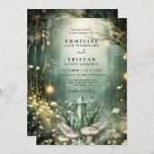 Betoverde smaragdgroene bos bruiloft magische kris kaart (Voorkant / Achterkant)