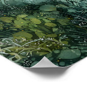 Betoverde smaragdgroene bos magische vos kunst poster (Hoek)