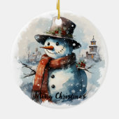 🎄 betoverde sneeuwman kerst ornament (Achterkant)