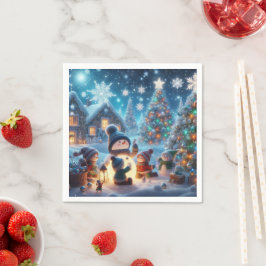 Betoverde Sneeuwman Kerstservet Servet