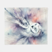 Betoverde sneeuwuil in Waterverf Fleece Deken (Voorkant (Horizontaal))