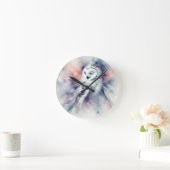 Betoverde sneeuwuil in Waterverf Ronde Klok (Huis)