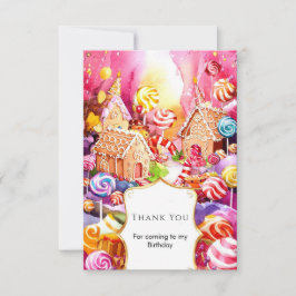 Betoverde Snoepzachte Verjaardag Candyland Bedankkaart