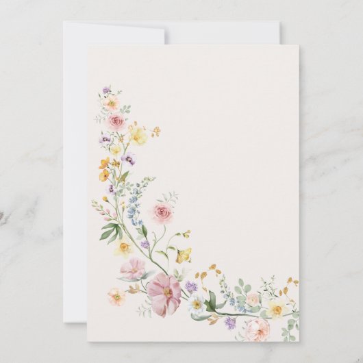 Betoverde Soft Wildflower Garden Wedding Menu Kaar Kaart (Achterkant)