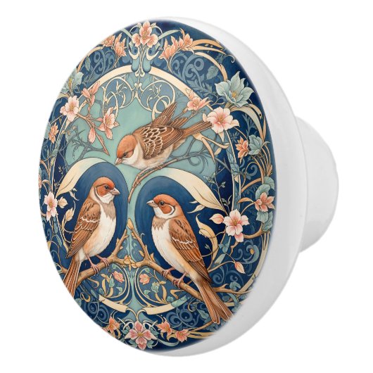 Betoverde Sparrow Serenade Keramische Knob Pull Knop (Rechts)