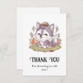 Betoverde Speelse Wolf Baby shower Bedankkaart (Voorkant / Achterkant)