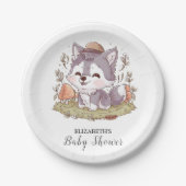 Betoverde Speelse Wolf Baby shower Papieren Bordje (Voorkant)