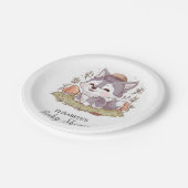 Betoverde Speelse Wolf Baby shower Papieren Bordje (Gekanteld)