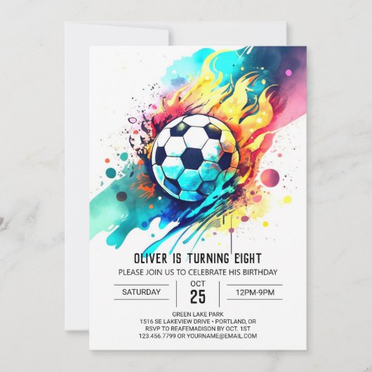 Betoverde sport online voetbal verjaardag kaart (Voorkant)
