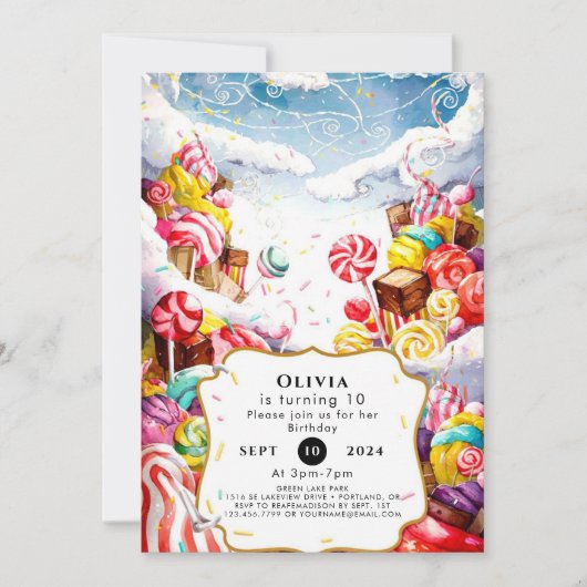 Betoverde Sprinkle Candyland Verjaardag Kaart (Voorkant)