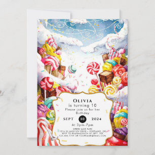 Betoverde Sprinkle Candyland Verjaardag Kaart