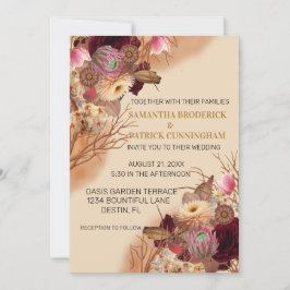 Betoverde sprookjesachtige Boho Wildflower bruilof Kaart