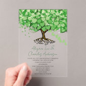 Betoverde Sprookjesachtige Groene Hart Blad Boom H Acryl Uitnodigingen (Insitu (Draagbaar))