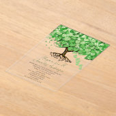 Betoverde Sprookjesachtige Groene Hart Blad Boom H Acryl Uitnodigingen (Laagn)