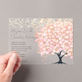 Betoverde sprookjesachtige roze hart blad boom bru acryl uitnodigingen (Insitu (Draagbaar))