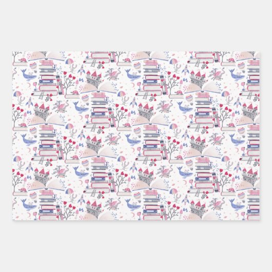 Betoverde sprookjesboeken Set van drie Inpakpapier Vel (Voorkant 3)