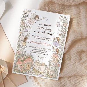 Betoverde Sprookjestuin Meisje Baby Shower Uitnodi Kaart
