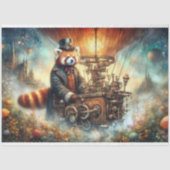 Betoverde Steampunk Rode Panda Reis Decoupage Tissuepapier (Voorkant)