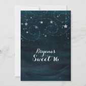 Betoverde sterrenhemel Zilver & Blauwe Feest Kaart (Achterkant)