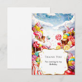 Betoverde Strooicandyland Verjaardag Bedankkaart (Voorkant / Achterkant)