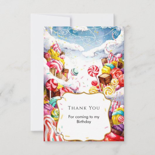 Betoverde Strooier Candyland Verjaardag Bedankkaart (Voorkant)