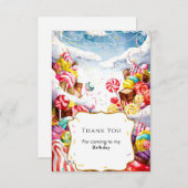 Betoverde Strooier Candyland Verjaardag Bedankkaart (Voorkant / Achterkant)