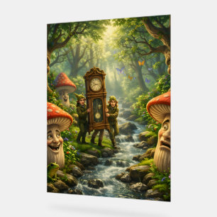 Betoverde stroom grootvaderklok kunstposter acryl bord