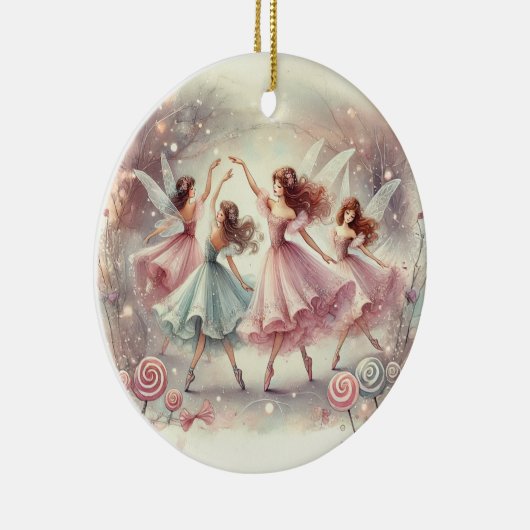 Betoverde Suikerpruimenfeeën Keramisch Ornament (Rechts)