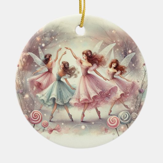Betoverde Suikerpruimenfeeën Keramisch Ornament (Voorkant)