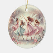 Betoverde Suikerpruimenfeeën Keramisch Ornament (Links)