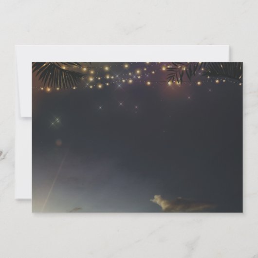 Betoverde Sunset Beach Vintage bruiloft Kaart (Achterkant)